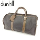 【ウィンターSALE 30%OFF】ダンヒル ボストンバッグ 旅行用バッグ ヘリンボーン ブラック ブラウン レザー dunhill 【ダンヒル】 T8774S 【中古】