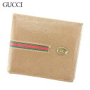 【春の大感謝祭 30％OFF】グッチ 二つ折り 札入れ 二つ折り 財布 シェリー ベージュ レザーGUCCI レディース プレゼント 贈り物 オシャレ 大人 ファッション 【グッチ】 T8912 【中古】