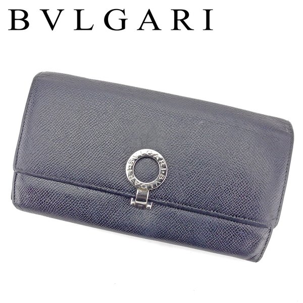 【スプリングセール30％OFF】ブルガリ 長財布 ファスナー付き 長財布 ブルガリ ブルガリ ブラック レザー BVLGARI 【ブルガリ】 T9552S 【中古】