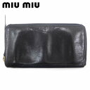 【スプリングセール】【中古】 ミュウミュウ 長財布 メンズ可 黒 miu miu X587