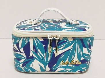 【新着】CECILMcBEE(セシルマクビー) バニティバッグ美品■ アイボリー×グリーン×ネイビー PVC(塩化ビニール)×合皮【20181230】【中古】