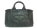 PRADA(プラダ) トートバッグ CANAPA 1BG642 ダークグレー デニム【20191021】【中古】【dfn】