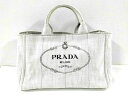 PRADA(プラダ) トートバッグ CANAPA B2642B 白×黒 デニム【20191021】【中古】【dfn】