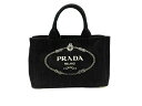 PRADA(プラダ) トートバッグ CANAPA 黒 キャンバス【20191021】【中古】【dfn】