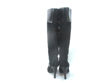 NINE WEST(ナインウエスト) ロングブーツ 6 1/2 レディース 黒 スエード×エナメル(合皮)【20200426】【中古】【dfn】