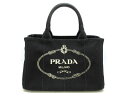 PRADA(プラダ) トートバッグ CANAPA 黒×アイボリー キャンバス【20190814】【中古】【dfn】