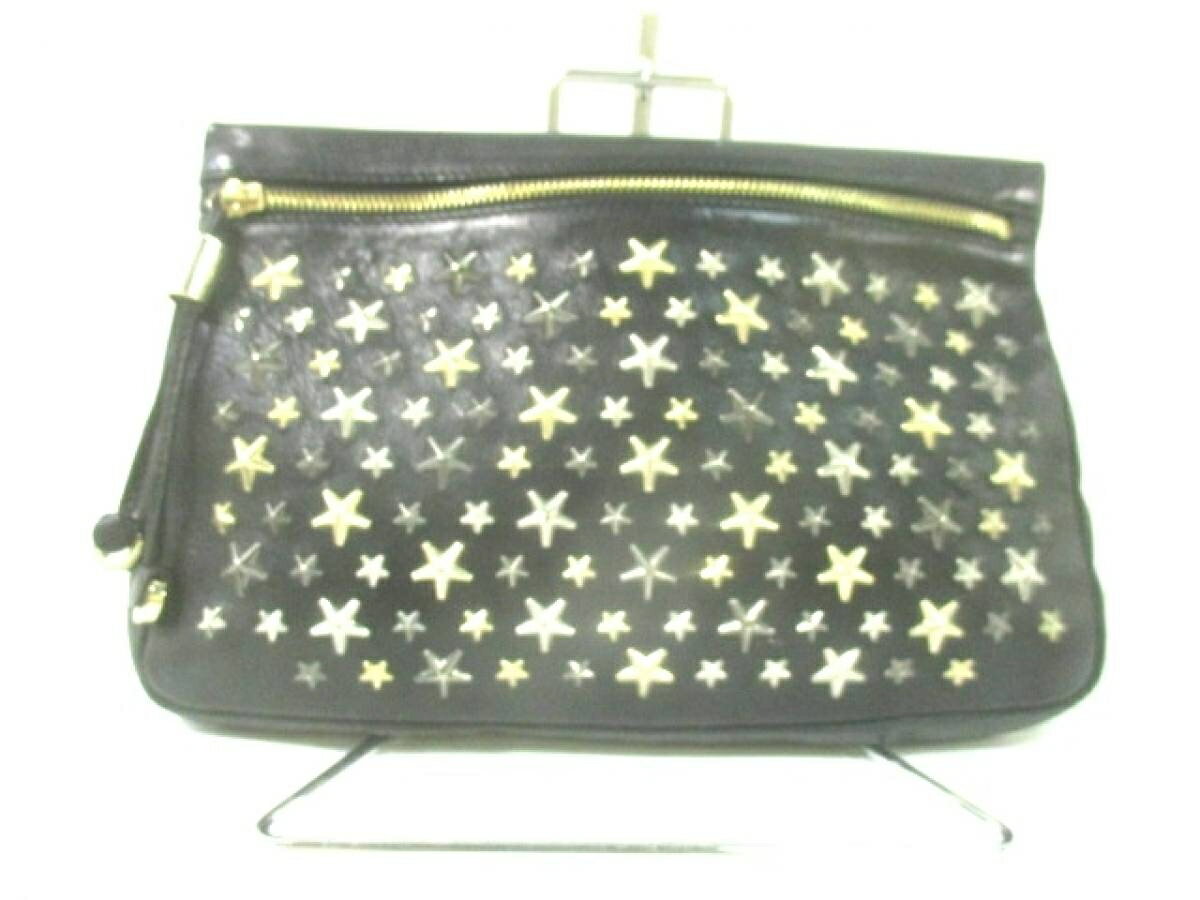 Jimmy Choo ジミーチュウ クラッチバッグ フィリッパ Christiandior 黒 シルバー ゴールド スタースタッズ レザー 金属素材 20190806 コーチ シャネル 中古 Dfn ブランディア 店