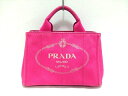 PRADA(プラダ) ハンドバッグ CANAPA B2439G ピンク キャンバス【20191021】【中古】【dfn】