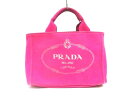 PRADA(プラダ) トートバッグ CANAPA ピンク キャンバス【20200111】【中古】【dfn】