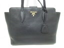 PRADA(プラダ) トートバッグ - 1BG111 黒 革タグ レザー【20191223】【中古】【dfn】