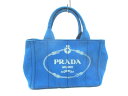 PRADA(プラダ) トートバッグ CANAPA ブルー キャンバス【20191023】【中古】【dfn】