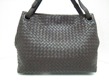 BOTTEGA VENETA(ボッテガヴェネタ) ハンドバッグ イントレチャート 179320 ダークブラウン レザー【20200422】【中古】【dfn】