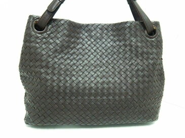 BOTTEGA VENETA(ボッテガヴェネタ) ハンドバッグ イントレチャート 179320 ダークブラウン レザー【20200422】【中古】【dfn】