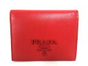 PRADA(プラダ) 2つ折り財布美品■ - 1MV204 レッド サフィアーノ シャイン レザー【20191221】【中古】【dfn】