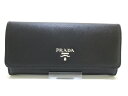 PRADA(プラダ) 長財布美品■ - 1MH132 黒 サフィアーノレザー【20200723】【中古】【dfn】