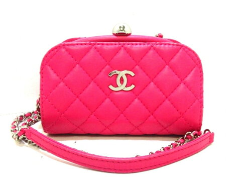 【新着】CHANEL(シャネル) ショルダーバッグ マトラッセ A93872 ピンク チェーンショルダー/シルバー金具/がま口 ラムスキン【20200213】【中古】