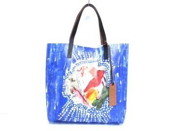 MARNI(マルニ) トートバッグ spade ブルー×白×マルチ PVC(塩化ビニール)×レザー レディースバッグ【20191201