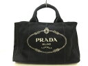 PRADA(プラダ) トートバッグ CANAPA 1BG642 黒×アイボリー キャンバス【20200309】【中古】【dfn】