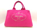 PRADA(プラダ) トートバッグ美品■ CANAPA BN1872 ピンク キャンバス【20200111】【中古】【dfs】