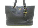 【新着】PRADA(プラダ) トートバッグ - 1BG043 黒 革タグ レザー【20191009】【中古】