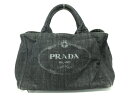 PRADA(プラダ) トートバッグ CANAPA 黒 デニム【20200209】【中古】【dfn】