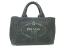 PRADA(プラダ) トートバッグ美品■ CANAPA ダークグレー デニム【20200218】【中古】【dfs】