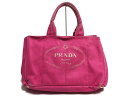 PRADA(プラダ) トートバッグ CANAPA ピンク×アイボリー キャンバス【20200531】【中古】【dfn】