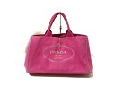 PRADA(プラダ) トートバッグ CANAPA ピンク キャンバス【20200315】【中古】【dfn】