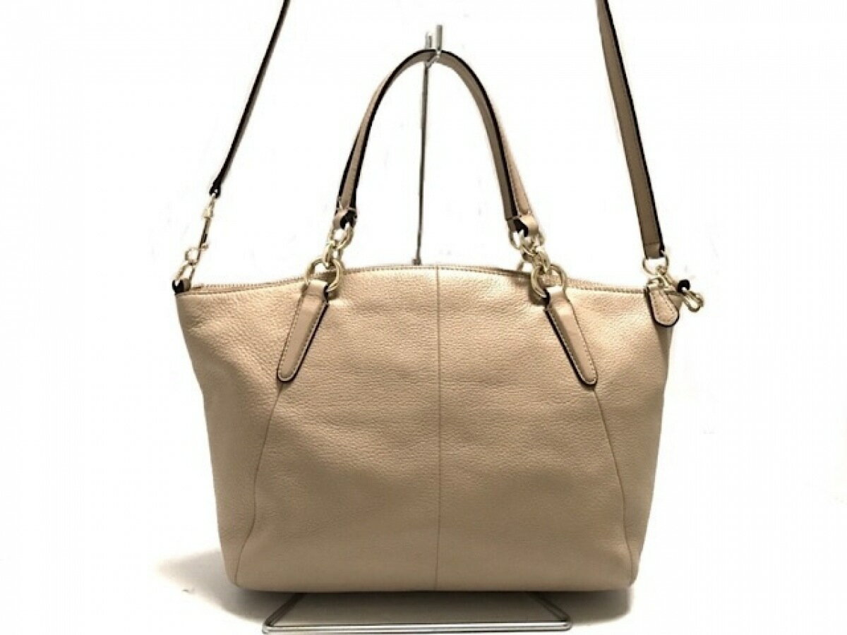 COACH(コーチ) ハンドバッグ美品■ ペブルドレザースモールケルシーサッチェル F36675 ベージュ レザー【20200603】【中古】【dfs】