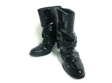 【新着】TO BE CHIC(トゥービーシック) ショートブーツ S レディース 黒 リボン エナメル(レザー)【20200718】【中古】
