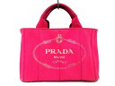 【新着】PRADA(プラダ) ハンドバッグ CANAPA ピンク コットン【20201214】【中古】