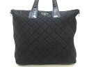 PRADA(プラダ) ハンドバッグ ニューテスートボンバー 黒 ナイロン×レザー【20200825】【中古】【dfs】