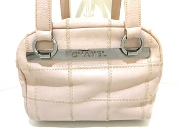 CHANEL(シャネル) ショルダーバッグ チョコバーステッチ A26134 ベージュ シルバー金具 キャビアスキン【20200716】【中古】【dfn】