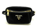 【新着】PRADA(プラダ) ウエストポーチ - 1BL006 黒 2way ベロア×レザー【20201010】【中古】