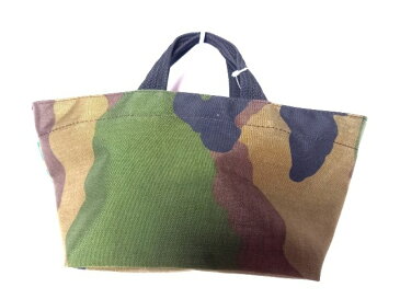 【新着】Herve Chapelier(エルベシャプリエ) ハンドバッグ ナイロン舟型トートS カーキ×ダークブラウン×黒 Nライン/迷彩柄 ナイロン【20210115】【中古】