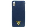 【新着】PRADA(プラダ) 携帯電話ケース - 1ZH058 ネイビー iphone X.XSケース サフィアーノレザー【20201114】【中古】