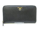 【新着】PRADA(プラダ) 長財布 - 黒 ラウンドファスナー サフィアーノレザー【20201222】【中古】