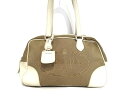 【新着】PRADA(プラダ) ショルダーバッグ ロゴジャガード BL0262 ベージュ×アイボリー ジャガード×レザー【20201221】【中古】