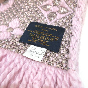 【新着】LOUIS VUITTON(ルイヴィトン) マフラー エシャルプ・ロゴマニア シャイン M70466 ローズ・バレリーヌ ウール×シルク×ポリエステル【20210207】【中古】