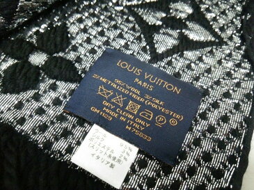 【新着】LOUIS VUITTON(ルイヴィトン) マフラー エシャルプ・ロゴマニア シャイン M75833 ノワール ウール95% シルク3% ポリエステル 2%【20210117】【中古】