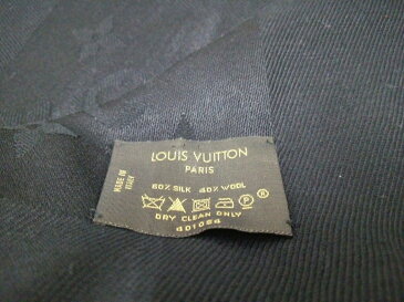 【新着】LOUIS VUITTON(ルイヴィトン) ストール(ショール)美品■ ショール・モノグラム M71329 ノワール シルク60%、ウール40%【20210117】【中古】