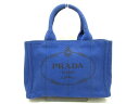 【新着】PRADA(プラダ) トートバッグ新品同様■ CANAPA ネイビー キャンバス【20210101】【中古】