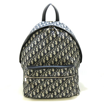 【新着】Dior HOMME(ディオールオム) リュックサック ロゴグラム/ライダー 1VOBA088YKY_H28E アイボリー×黒×ダークネイビー ジャガード×レザー【20201229】【中古】