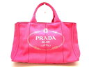 PRADA(プラダ) トートバッグ美品■ CANAPA 1BG642 ピンク キャンバス【20201025】【中古】【dfs】