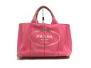 【新着】PRADA(プラダ) トートバッグ レディース CANAPA BN2642 ピンク×アイボリー キャンバス【20210306】【中古】