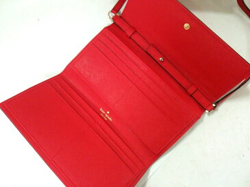 【新着】Kate spade(ケイトスペード) 財布新品同様■ PWRU5288 レッド ショルダーウォレット レザー【20210311】【中古】