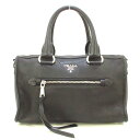 【新着】PRADA(プラダ) ハンドバッグ レディース - 黒 革タグ レザー【20210320】【中古】