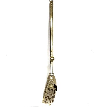 【新着】【中古】COACH(コーチ) ブリーカーシグネチャージェニー ショルダーバッグ ミニバッグ カーキ×ゴールド ジャガード×レザー