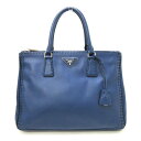 【新着】PRADA(プラダ) ハンドバッグ美品■ ガレリアミディアムバッグ(レディース) BN2274 ブルー シティカーフ【20210327】【中古】