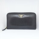 【新着】PRADA(プラダ) 長財布 - 黒 ラウンドファスナー レザー【20210331】【中古】